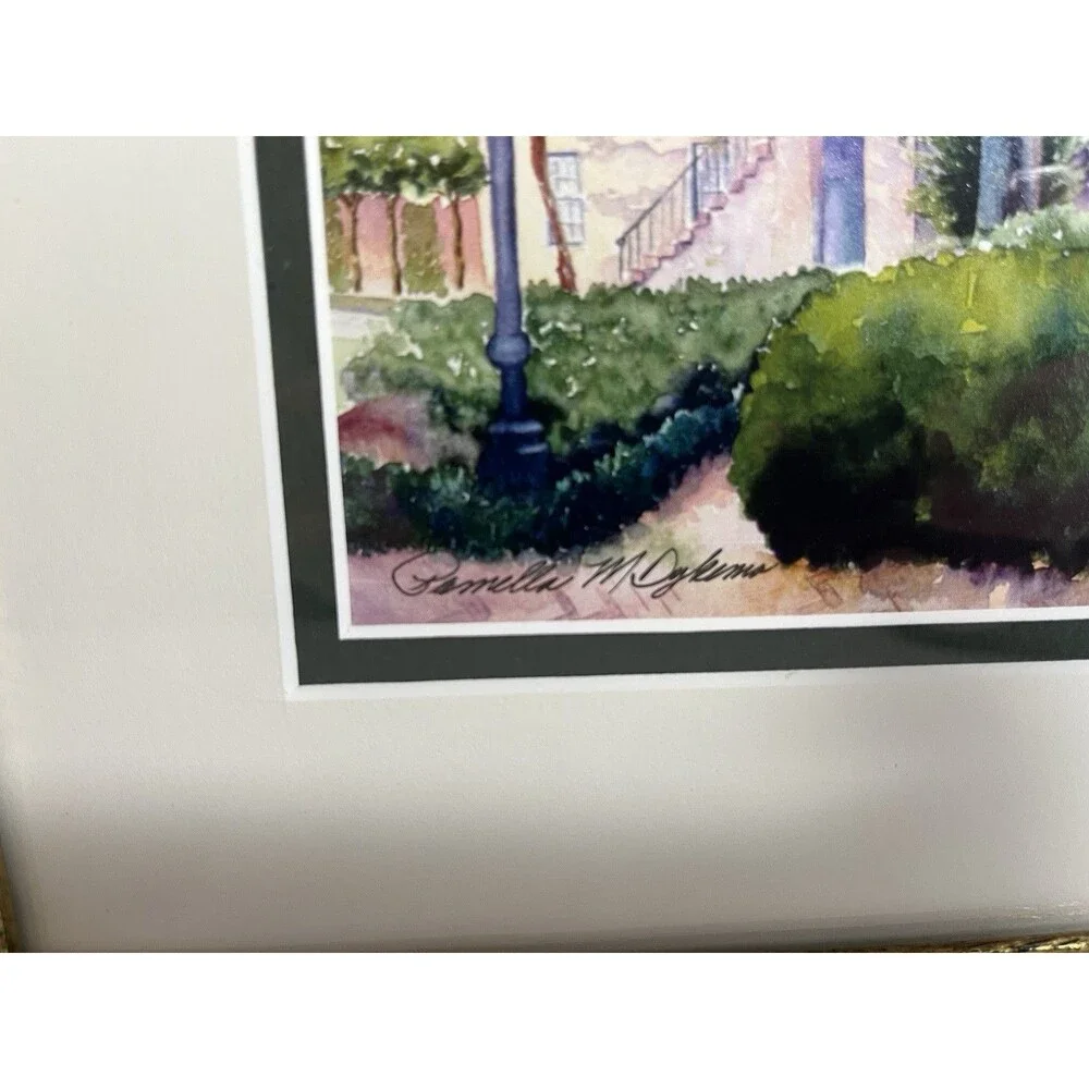 Original Signed Watercolor Painting Framed Landscape House Pamella M. Dykema